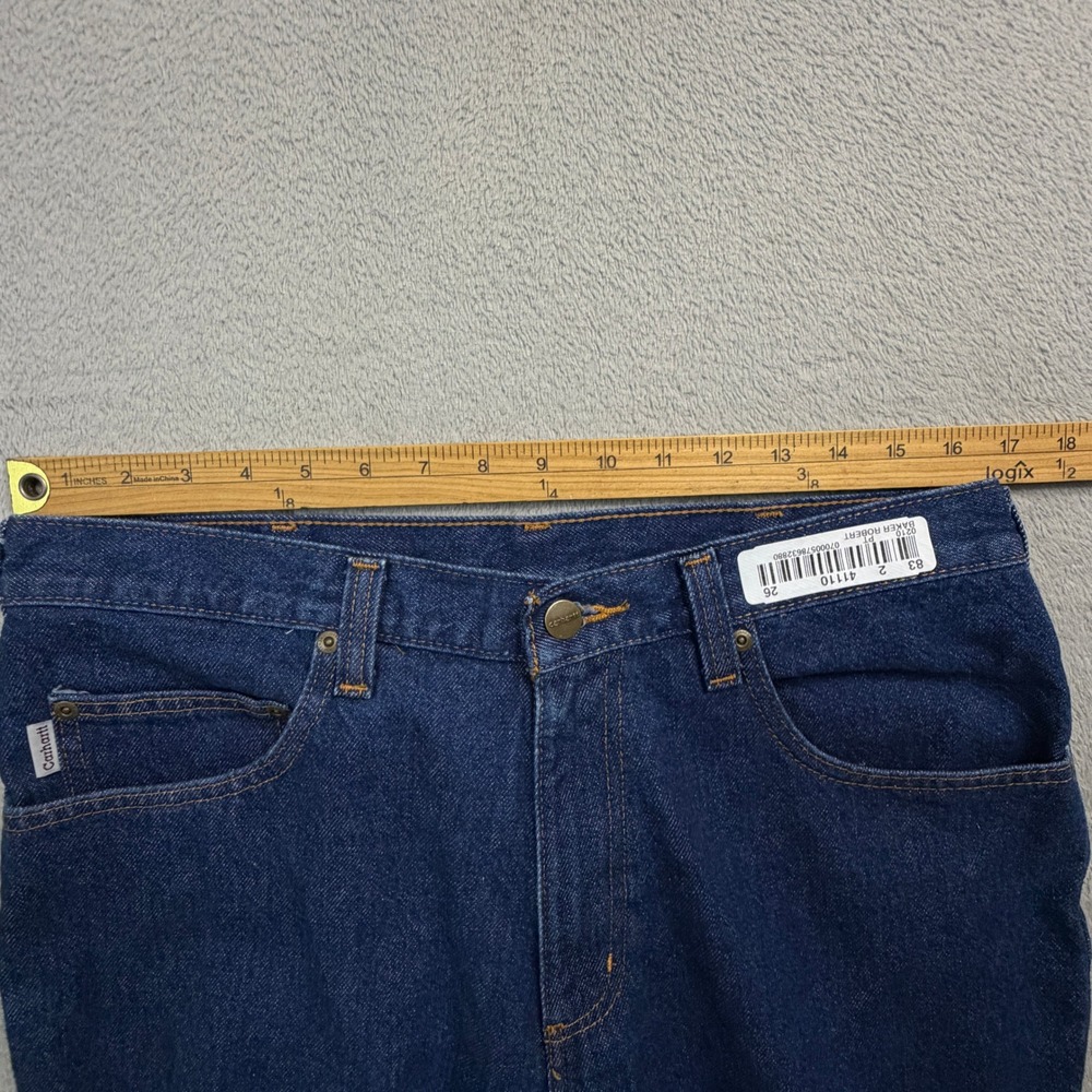 Carhartt Relaxed Fit Jeans Mens 33x33 Dark Wash Denim Workwear Pants 381-83 - Picture 5 of 9